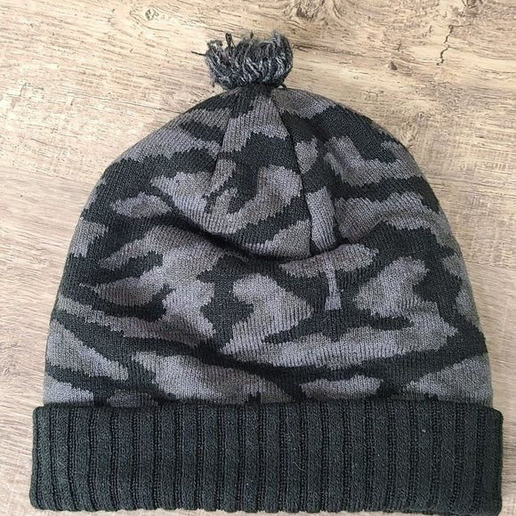 Nike Youth Air Jordan Jumpman Black Gray Camo Pom Beanie Hat Cap OSFM Boys - Picture 3 of 8